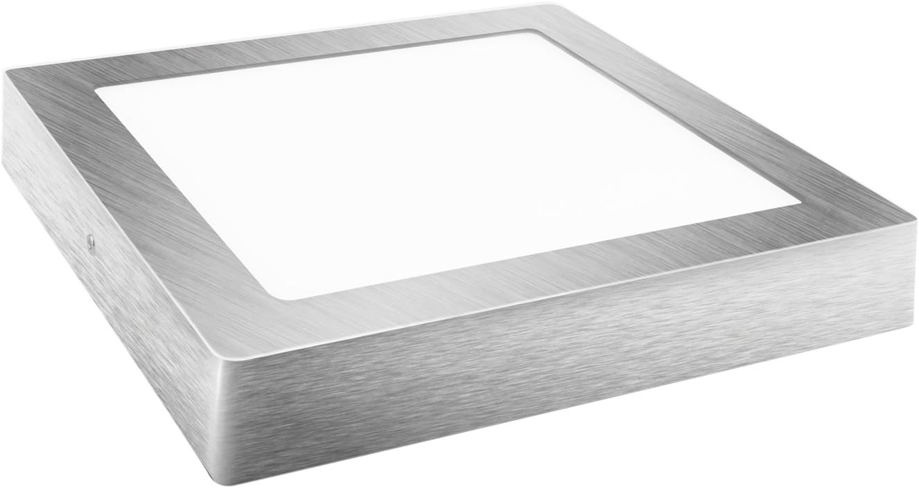 Davled – Downlight LED Flat Square, Colour Silver, 18 W, Cool Light, 1800 Lumens, 230 mm [Energy Class A+]