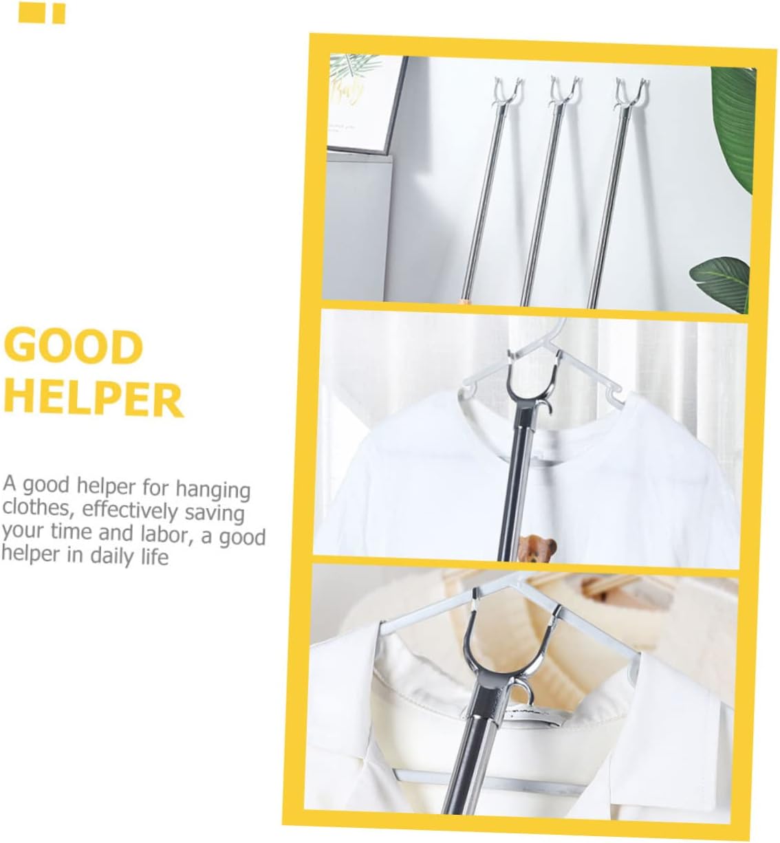 2pcs Adjustable Telescoping Clothes Reach Stick Clothesline Pole Extending Closet Rod for Easy Drying and Hanging Clothes for Household and Balcony Use，39.76X1.97X1.18inch