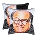 cygnus Sequin Mermaid Pillow Cover Danny Devito Face Funny Reversible Magic Throw Pillow Case That Color Changes 16x16 (Black)