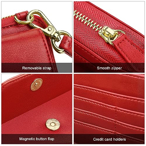 Image of nuoku Women's Small Crossbody Bags Wristlet Clutch Wallet Purses with Card Slot Phone Holder