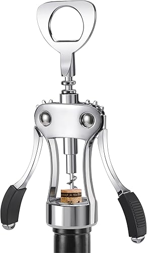 KORCCI Abridor de vino, sacacorchos de aleación de zinc resistente, abrebotellas de cerveza de alta calidad, accesorios multifuncionales para vino