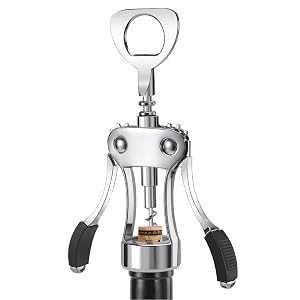 KORCCI Wine Opener Heavy-Duty Zinc Alloy Wing Corkscrew Premium Beer Bottle Opener Multifunctional Wine Accessories with Ergonomic Handle