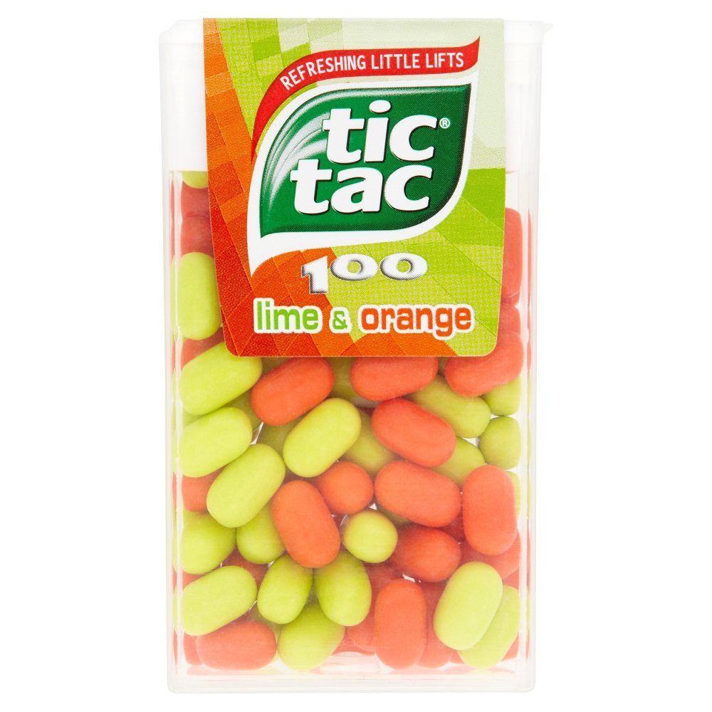Tic Tac Pastilles aromatisées, goût citron vert & orange - La boîte de 100, 49g