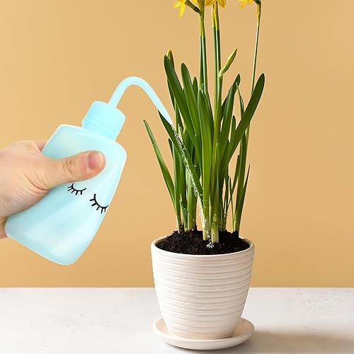 Miniatura 6 de VILLCASE 6 botellas de lavado con boquilla curvada para tatuajes de plástico y botellas de riego de plantas, fácil control para aplicaciones de