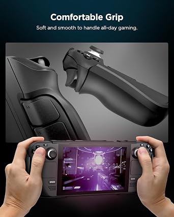 Spigen Steam Deck Case with Stand for Steam Deck LCD 2022 / Steam Deck OLED 2023 Shock Absorption Impact Resistant ACS06040 Black
