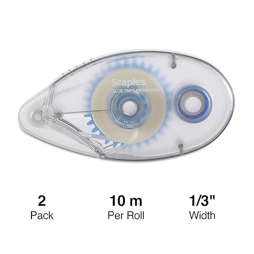Miniatura 2 de STAPLES Cinta adhesiva permanente enrollable de 13 pulgadas x 393 pulgadas, paquete de 2 unidades