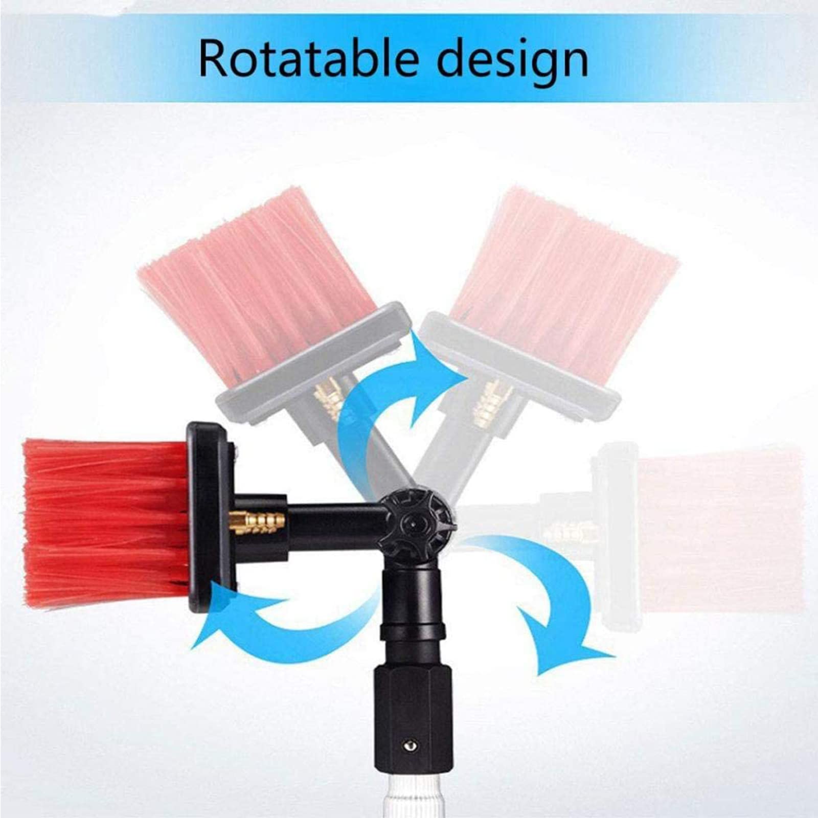Varilla de extensión para Cepillo de Limpieza, raspador de Goma para Ventanas, Limpiador de Ventanas Combinado, Varilla telescópica para Limpieza de Ventanas, Limpiador retráctil (Cabezal de