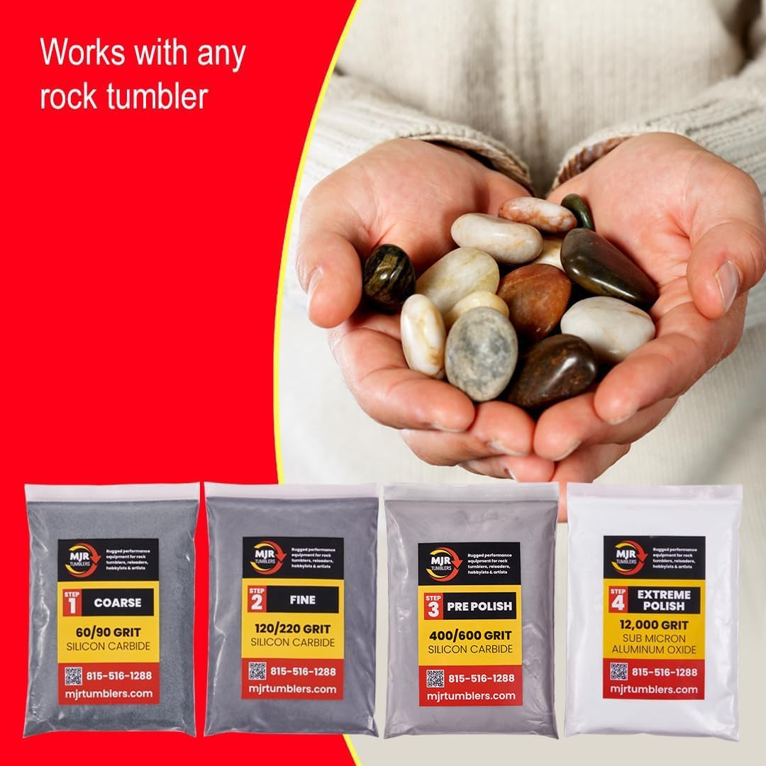 12 LBS Rock Tumbler Grit Set, 4 Step Tumbling Media 12 LBS Rock Tumbler Grit Set, 4 Step Tumbling Media