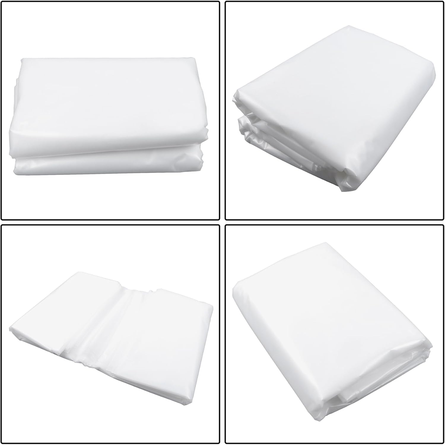 WFLNHB 25 x 50ft 6 Mil Heavy Duty Weatherproof Clear Greenhouse Plastic Sheeting Polyethylene Film, for Garden Henhouse and Nursery