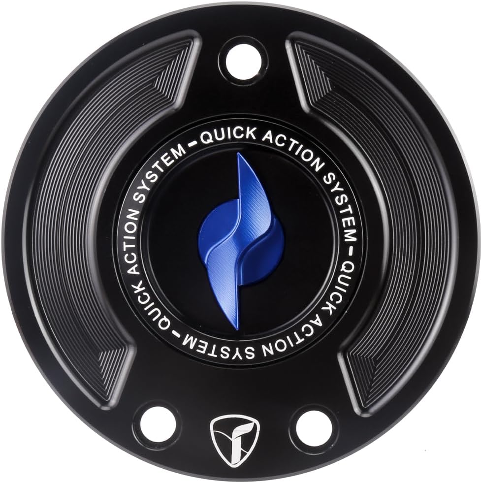 Gas Cap Quick Action Fuel Tank Cap Lightning Key CNC Motorcycle Accessories Fit For BMW F800GS RNINET S1000RR M1000R (Blue)