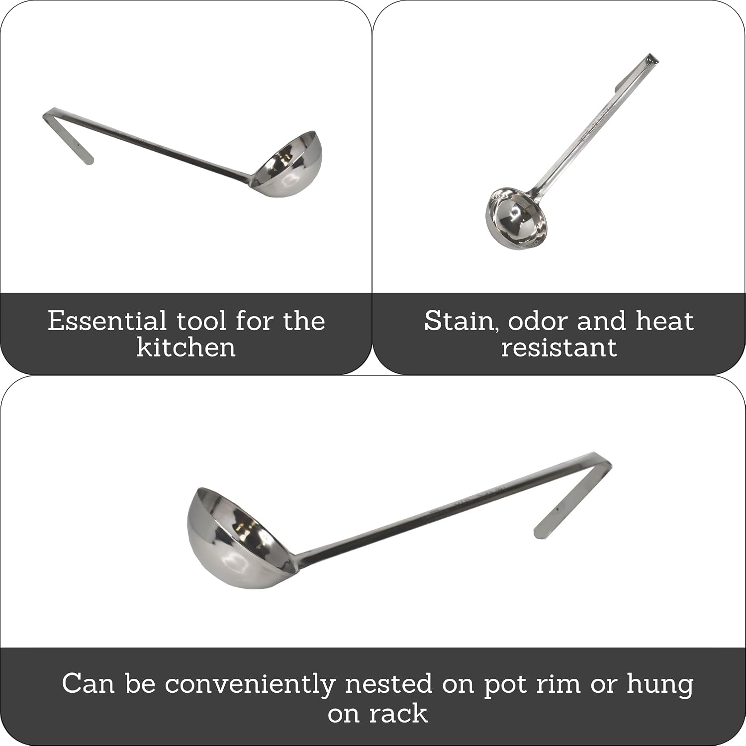 IMUSA 8 Oz Stainless Steel Ladle for Cooking
