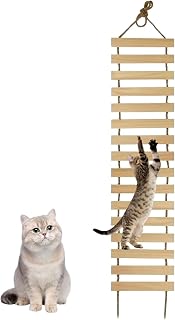 Portable Cat Bridge, Space-Saving Multi-Level Wooden, Step with Rope