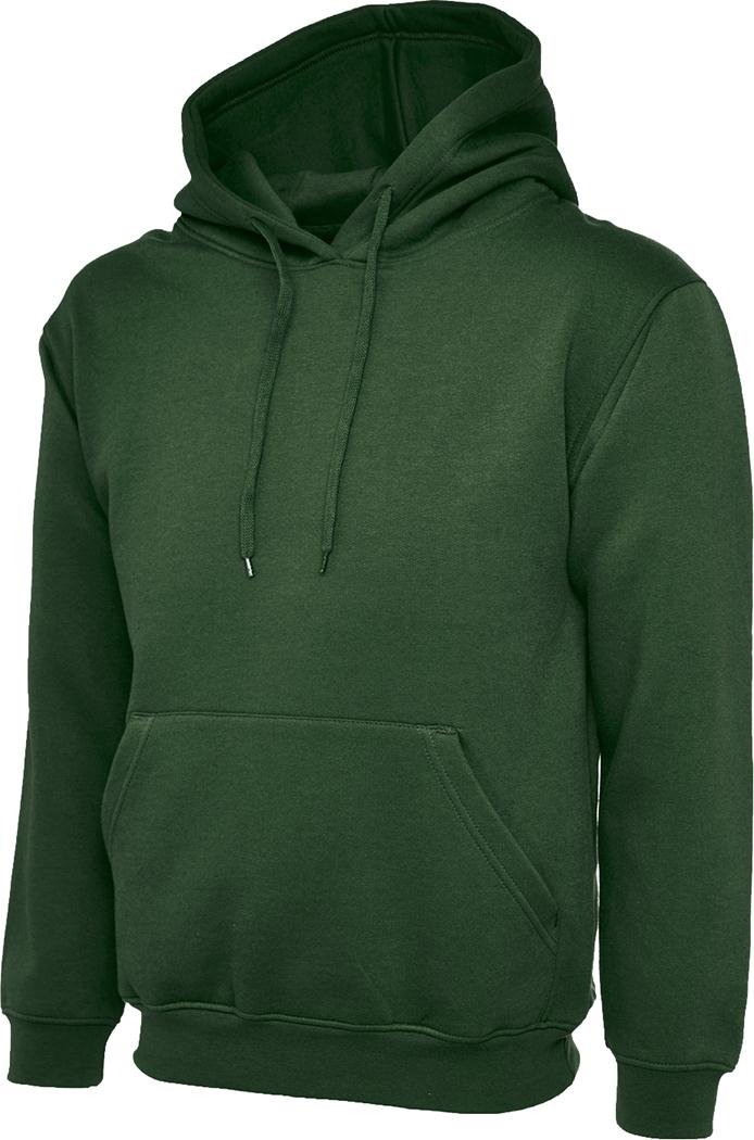 Shoppersbay Men's Bottle Green Uneek Uc502 Classic Hooded Sweatshirt 4XL