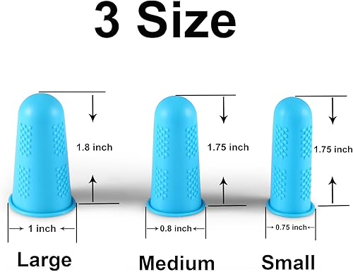 Miniatura 3 de Protectores de dedos, 12 piezas, protectores de dedos de silicona, 3 tamaños, protectores de dedos de goma, puntas de protección, almohadillas para