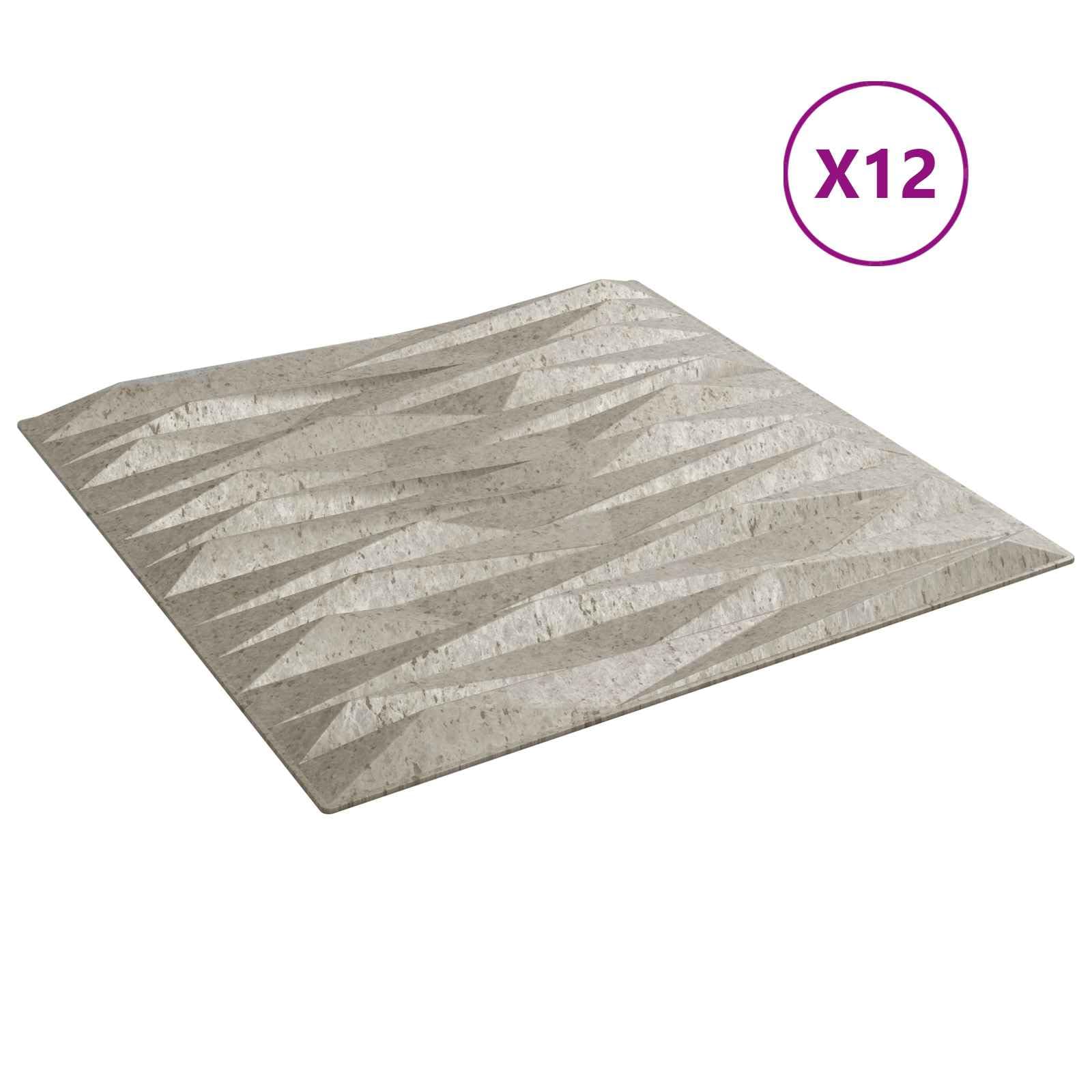 Paneles de pared 3D con aspecto de piedra, 12 unidades, 50 x 50 cm, espuma XPS, paneles modernos de hormigón de piedra para sala de estar y dormitorio, fácil instalación DIY