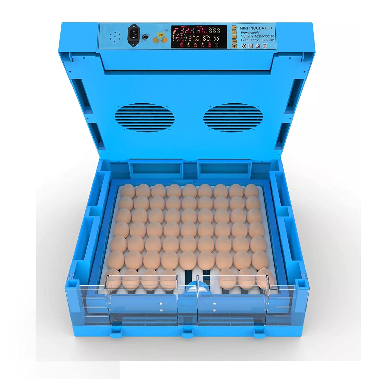 METRO IMPEX 64 Chicken Egg Rolling Type Automatic Digital Intelligent Chicken Egg Hatcher Incubator for Eggs with Low Power All in one | Transparent Eggs Hatching Machine (64 Egg Incubator)-image-22