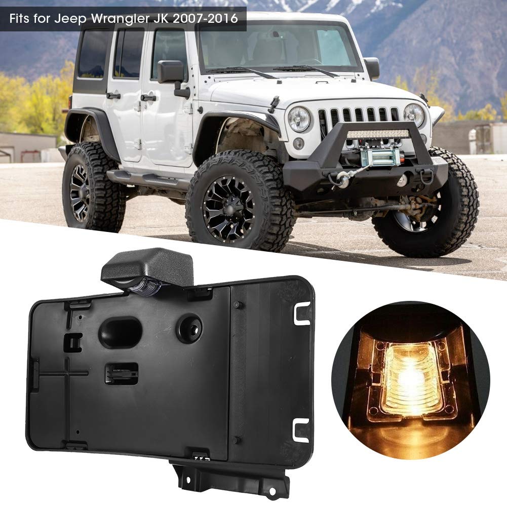 Placa de matrícula, soporte de matrícula, montaje de luz de matrícula, piezas de coche para Jeep Wrangler JK 2007-2016