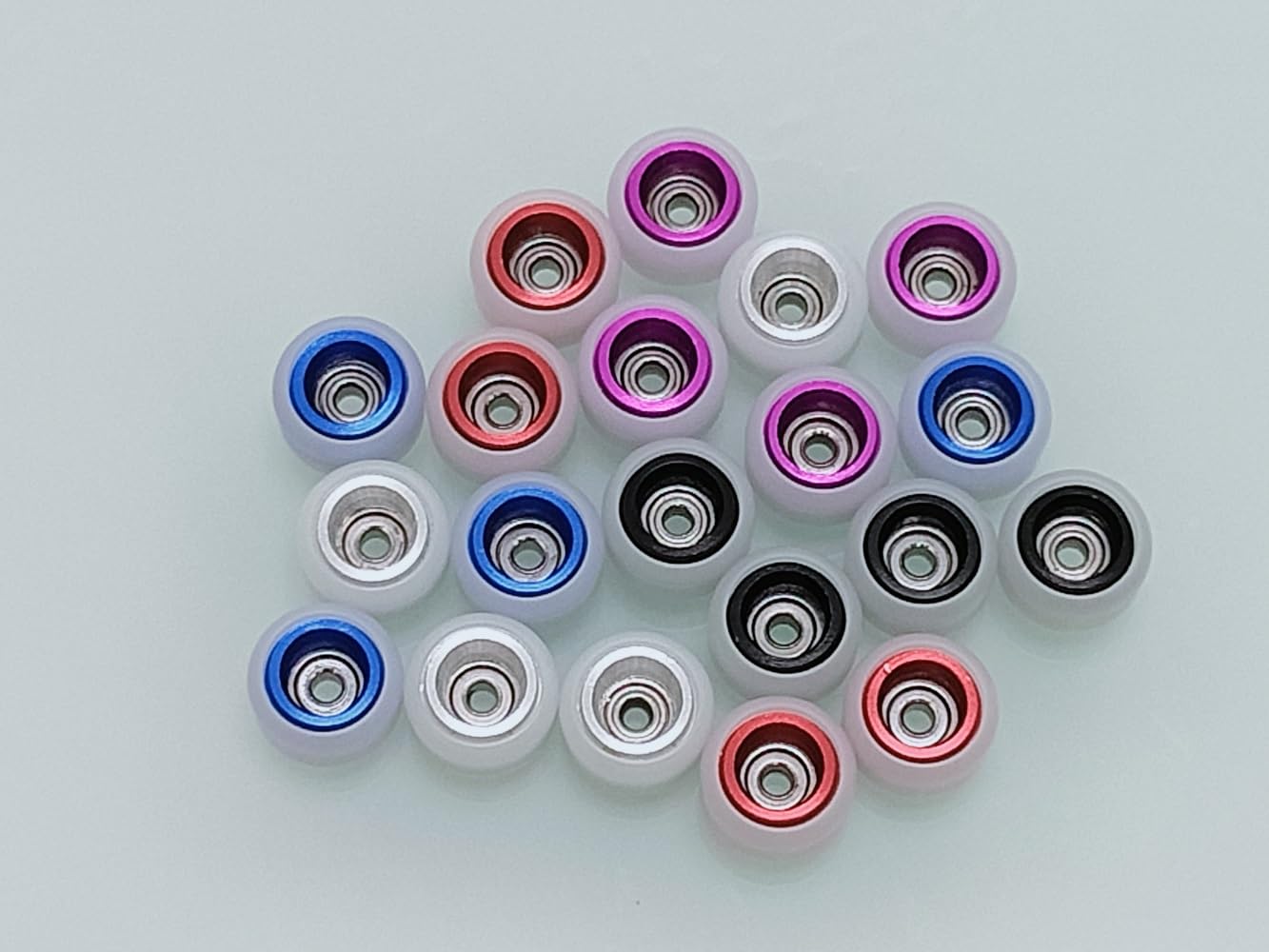 Leefai Pro Kółka do Fingerboard z rdzeniem ze stopu, Kółka do Finger Skateboard - 7,8mm*4,8mm (Srebrne)