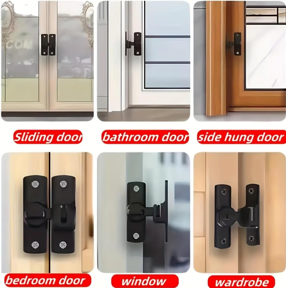 Two Sturdy Metal Padlocks 90 180 Degree Rotating Security Locks Suitable for Barn Doors Bathroom Sliding Garages Bedrooms Cabinets Durable Zinc Alloy Door with Anti Pry Features Commercial Grade Home