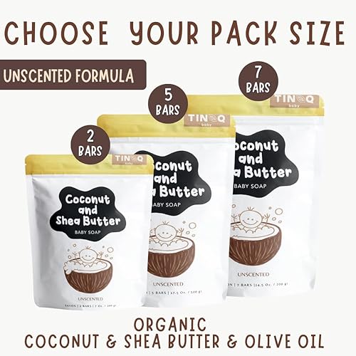 Miniatura 2 de Barra de jabón para bebés sin perfume para pieles sensibles, hipoalergénica y suave para bebés, niños pequeños, niños y adultos, manteca de karité