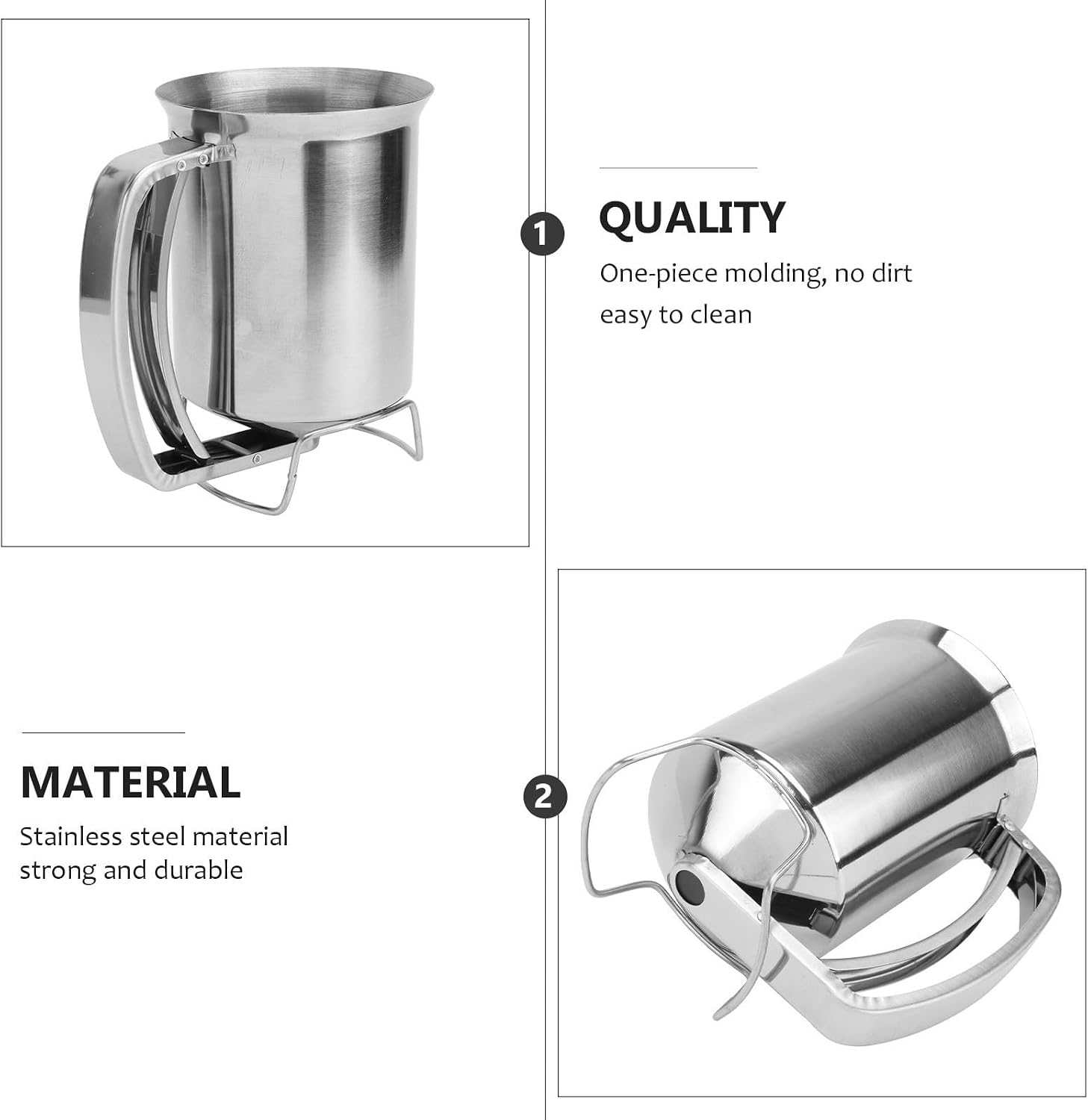 Stainless Steel Batter Dispenser with Handle for Cake and Brownie