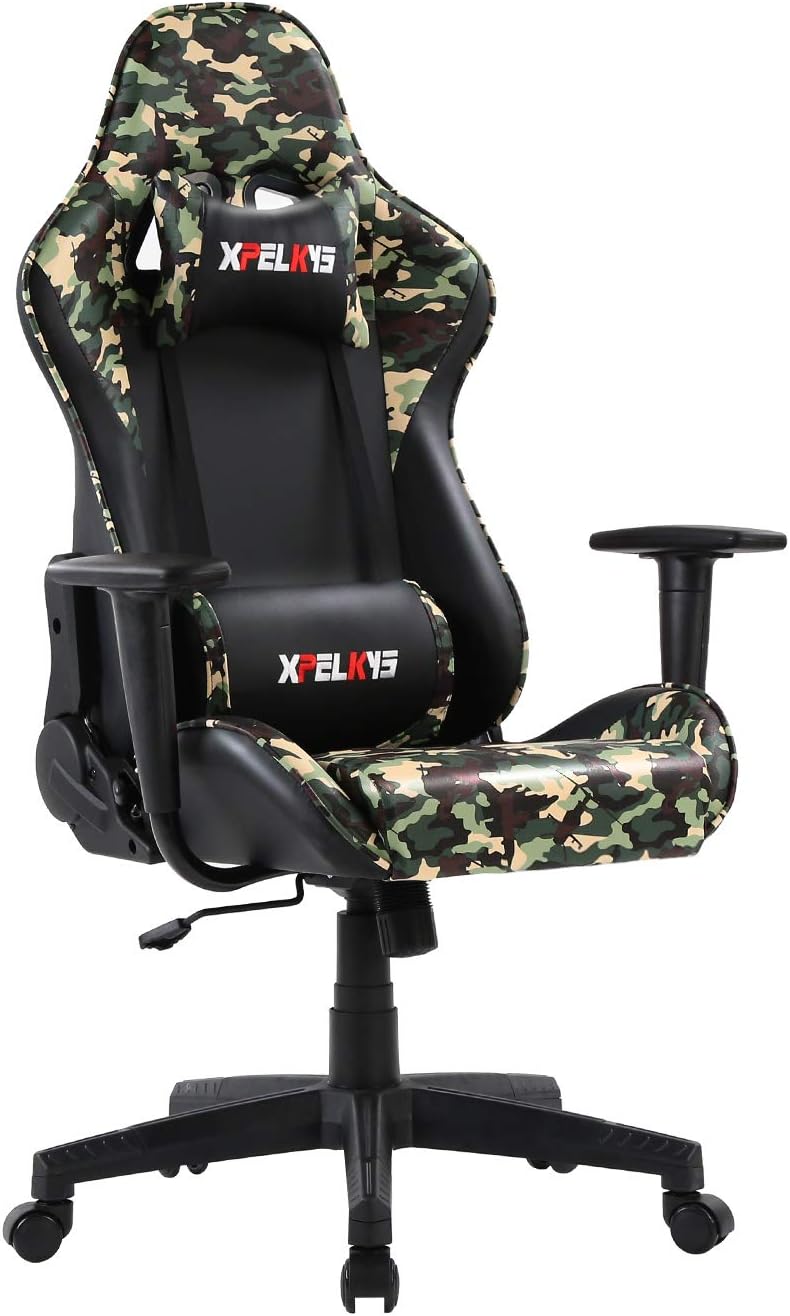 XPELKYS Silla Gaming Sillón Reclinable con Reposapiés Retráctil, Silla