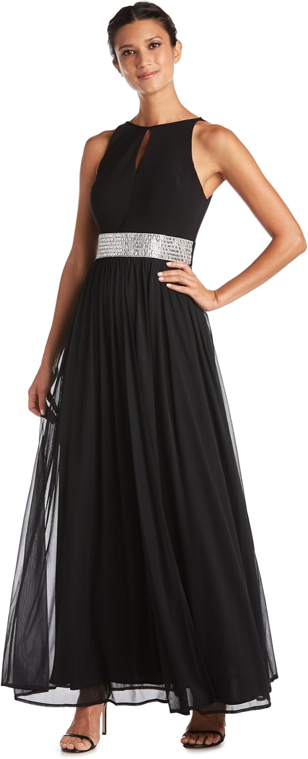 R&M Richards Women's Flowing Glam Evening Dress