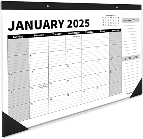 Sproutbrite Calendario de 18 meses  Calendario de escritorio 2024-2025, 17 x 11.5 pulgadas, planificador mensual de escritorio con lista de tareas y