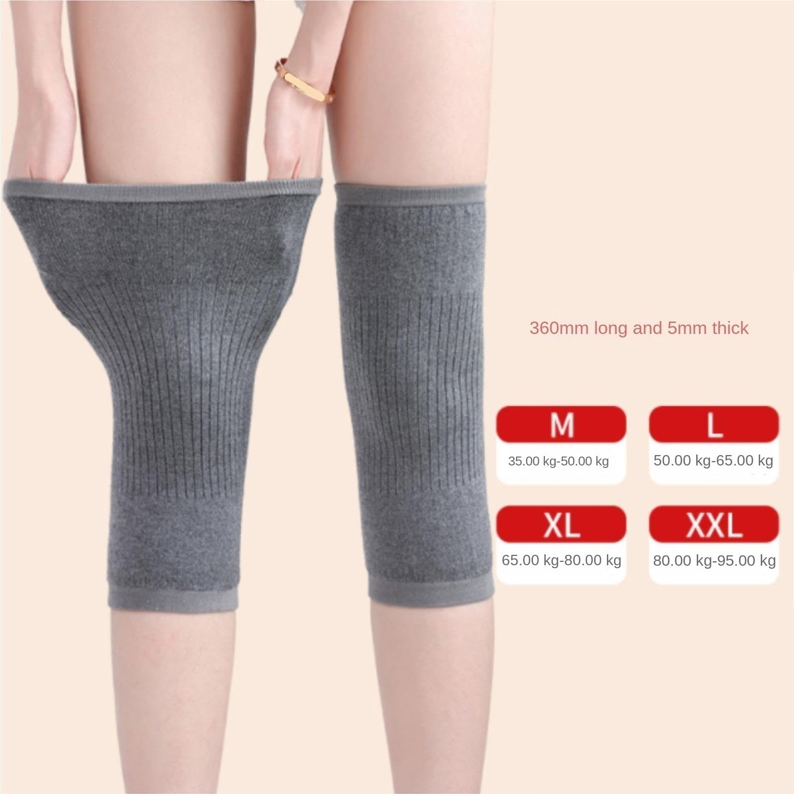 Kniebandage Knieschützer Unisex-Knieschützer, Warme Und Atmungsaktive Knieschützer, Geeignet for Skifahren, Tanzen Und Laufen Knieschoner Arbeiten(Black-Short,L)