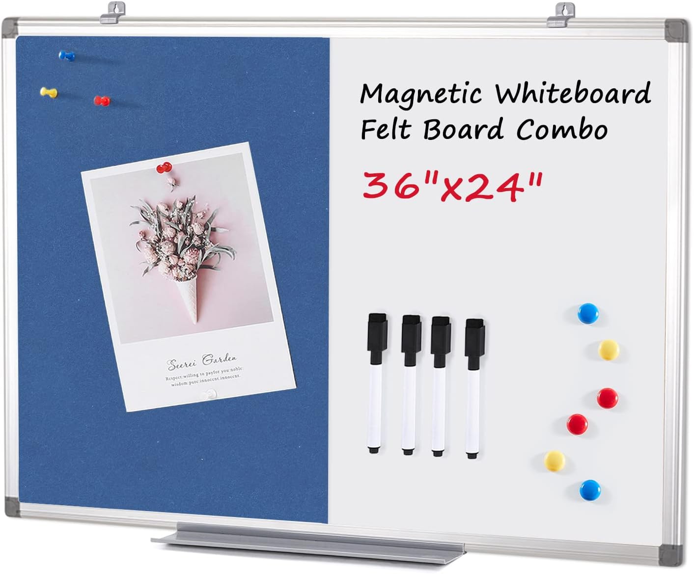 Combination Whiteboard & Fabric Board,Dry Erase