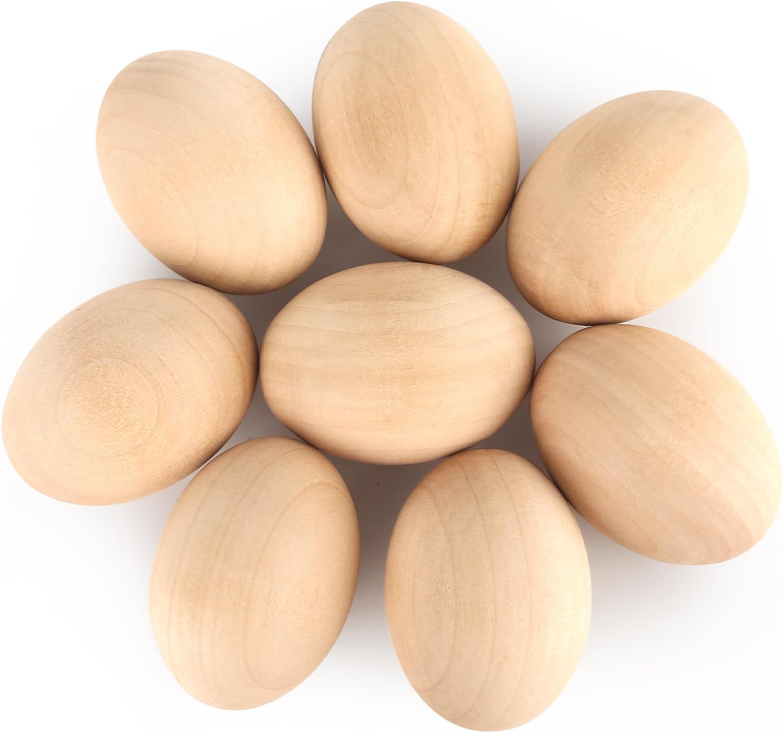 SallyFashion 6PCS Wooden Fake Eggs, 3 Colors Wooden Easter