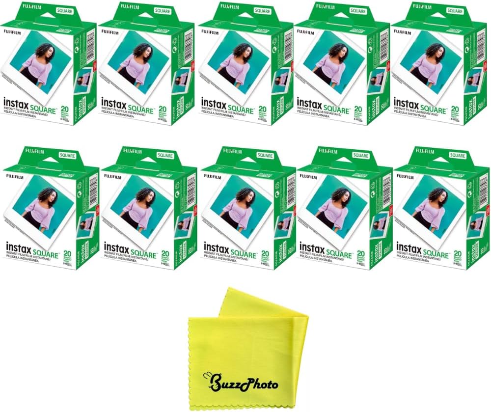 Fujifilm Instax Square Instant Color Film (10 Packs (200 Exposures))