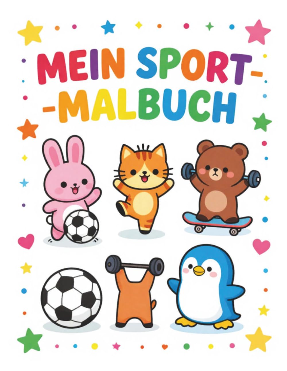 Tiere Malbuch: Süße Tiere als Sportler