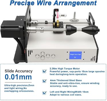 Automatic Coil Winder Machine, 0.02-1.0mm Diameter Industrial Cable Wiring Coil Winding Machine, for Fishing Lines, Solder Wire, and Silk Threads