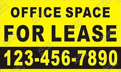 Letrero de oficina impreso personalizado de 28 x 46 pulgadas con tu número de teléfono (diseño #4), cambio de texto existente disponible (opcional)