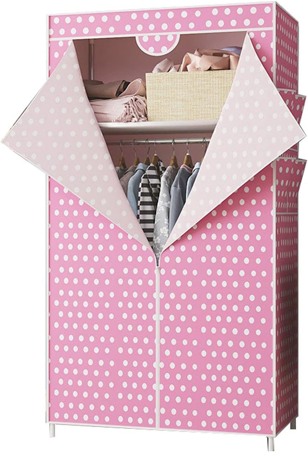 Fabric Wardrobe, Simplicity Bedroom Wardrobe Clothes Rail Creative Design Partition Storage Closet Assembly Stable Design 160 * 45 * 70CM(Size:160 * 45 * 70CM,Color:B) (D 160 * 45 * 70CM)