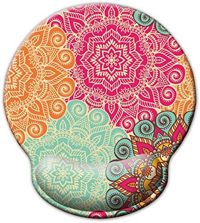 Mouse Pad with Wrist Support Rest, Jahosin Red and Black Ergonomic Wrist rest, Comfortable Memory Foam anti-skidding Wrist Pad for Computer and Office (25x23 abstract art)