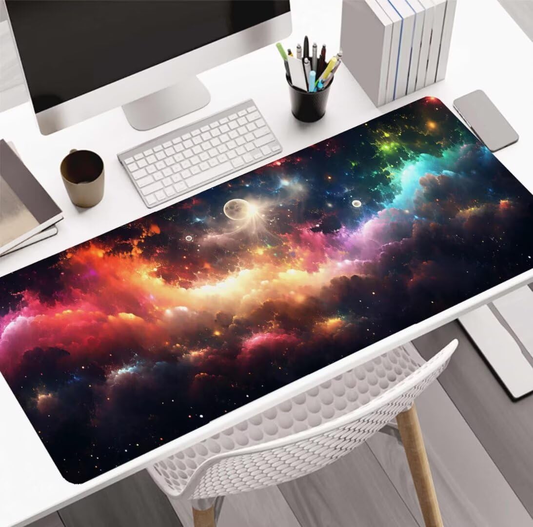 Alfombrilla Ratón Negro Art, Mousepad Alfombrilla Raton Gaming XXL 1600x800x4mm Mouse Desk Mat Gamer para Gaming, Tapete Escritorio Mujer Almohadilla Raton, Mouse Pad Base de Goma Antideslizante S-84