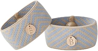 Blisslets Acupressure Relief Band - Cartagena Collection - Parentage (Blue/Camel/Gold, Large - 6 3/4" - 7 1/2")