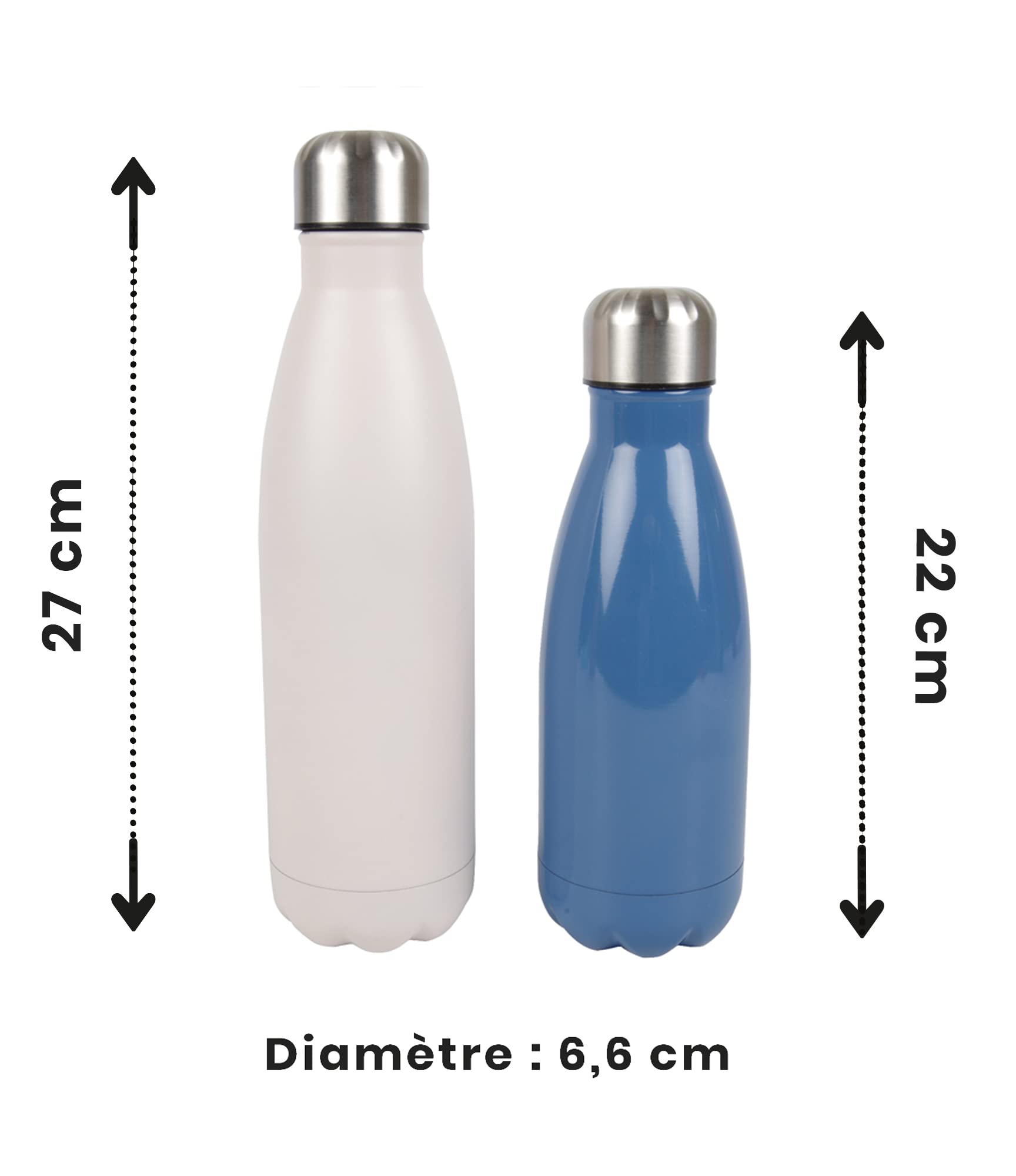 BOUTEILLE 500ML ISOTHERME "DUO" BLEU ET INOX YOKO DESIGN 1708/8169