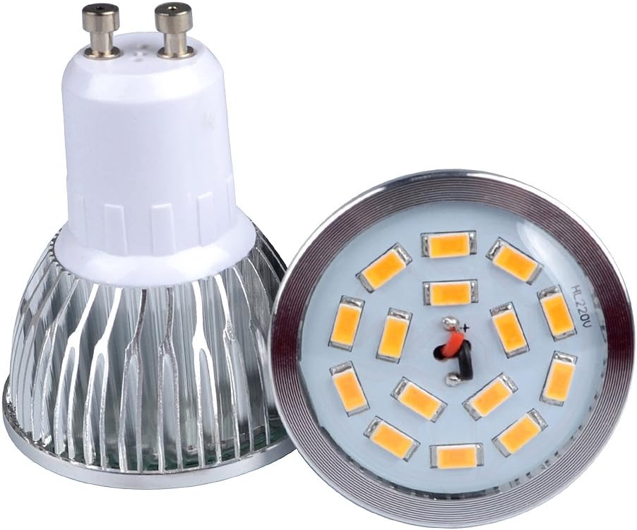 RunQiao GU10 LED Bulbs 15SMD 5630 SPOT Light LED Warm White 7W (Pack of 10)