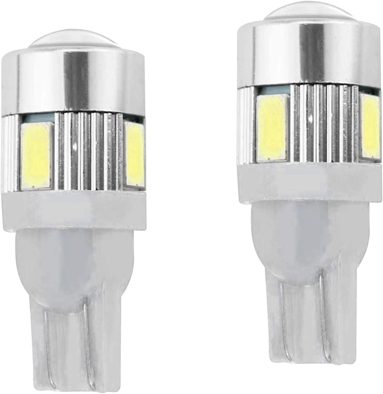 AllExtreme EXT106W Universal T10 LED Parking Light 6 SMD Super Bright Interior Pilot License Plate Dome Indicator Lamp Bulb for Car Bike and Motorcycle (2W, White, 2 PCS)