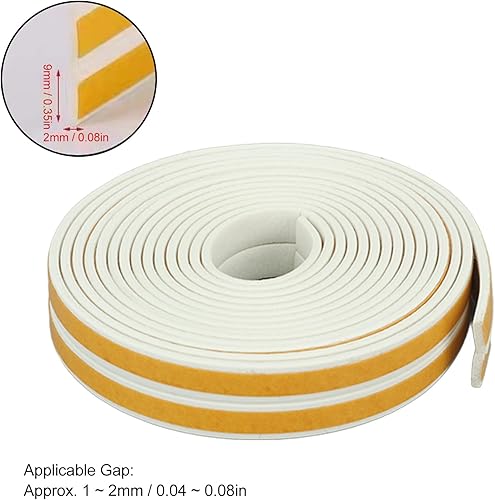 Miniatura 6 de ViaGasaFamido Tira de sellado de espuma insonorizada para puerta, 6 unidades, autoadhesiva, para ventanas, puertas y casas (blanco)
