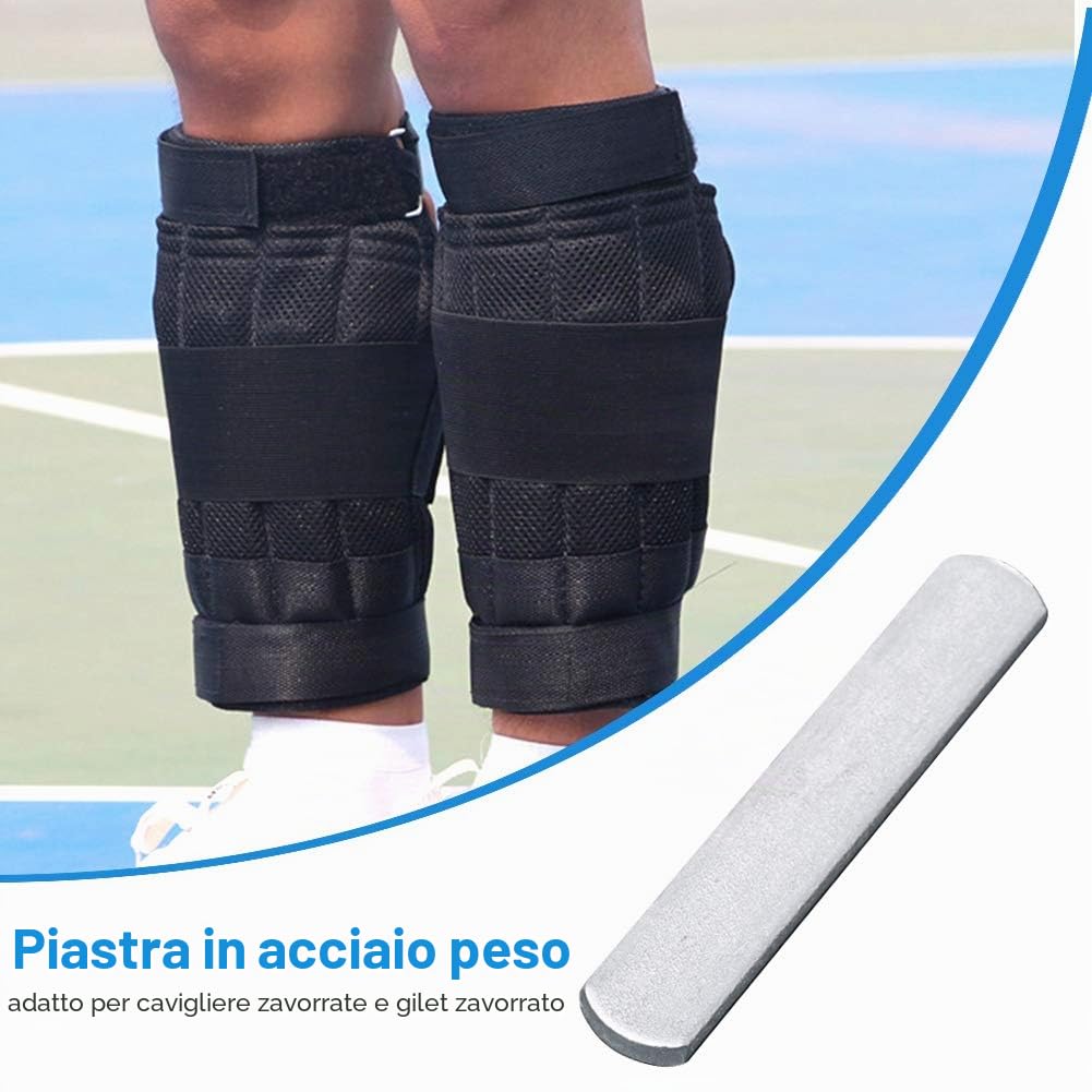 Piastra in acciaio per gilet con pesi, peso per allenamento con sovraccarichi, piastra in acciaio per gilet, regolabile, testa tonda, antiruggine