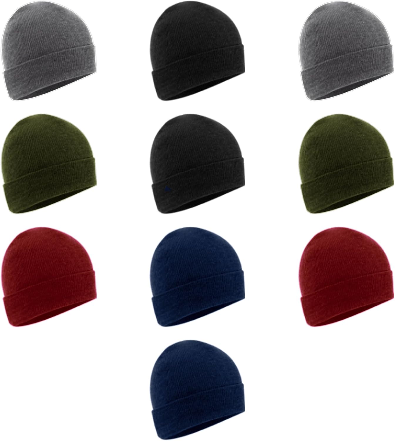Trail Maker 10 Pack Winter Hats | Bulk Beanies Wholesale Winter Hats for Men, Women, Teens