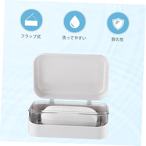 Miniatura 8 de Jabonera de viaje: 2 capas de plástico para jabón con drenaje y tapa desmontable, caja portátil/bandeja/ahorrador para baño, campamento, aire libre,