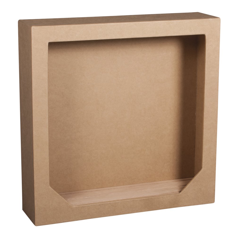 Rayher Natural Wood Shadow Box Frame For Crafting, 21.7X21.7x5.5cm, 67266000