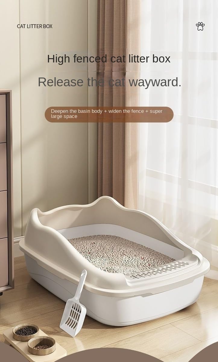 Sifting Cat Litter Box for Kittens Open Litter Box with High Sides Detachable Small Pet Toilet Efficient Sifting Litter Box System for Cats (Yellow (Extra Large))