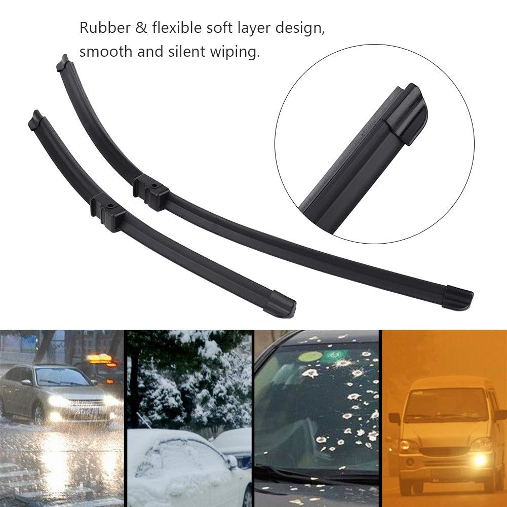 Walmeck Spazzole Tergicristallo Parabrezza Anteriore Set Premium Pulizia Silenziosa MK2
