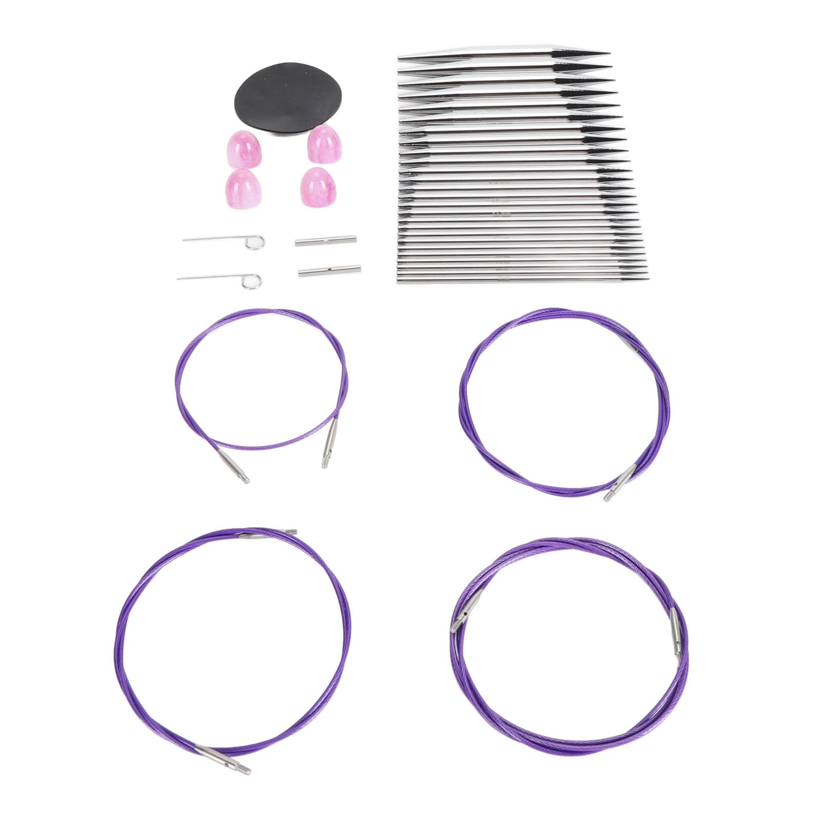 Agujas Circulares 3-10 mm para Tejer con Cable Intercambiable sin Transición para Calcetines Suéteres y Bufandas, Ideal para Tejedoras, Principiantes, Proyectos Diarios